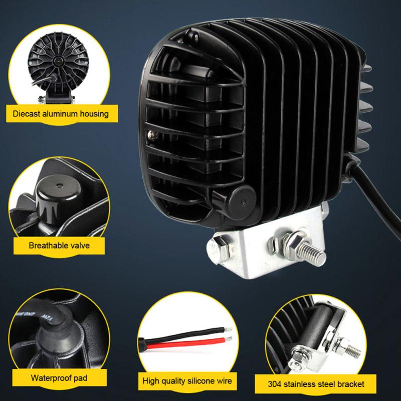 30 Вт светодиодный рабочий фонарь 6000 К белый прожектор для автомобиля внедорожник грузовик УАЗ квадроцикл светодиодные ангельские глазки вождение