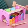 Young Children Wooden Rainbow Music Table Octave Piano Cognitive Whack-a-mole Parent-child Toy