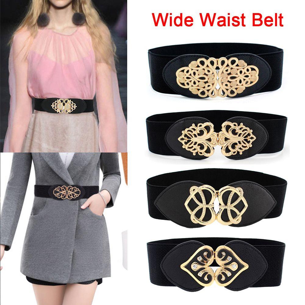 Fashion Women Accessories Sweater Decorative Wide Waist Belt Elastic Buckle Dress Strap Waistband