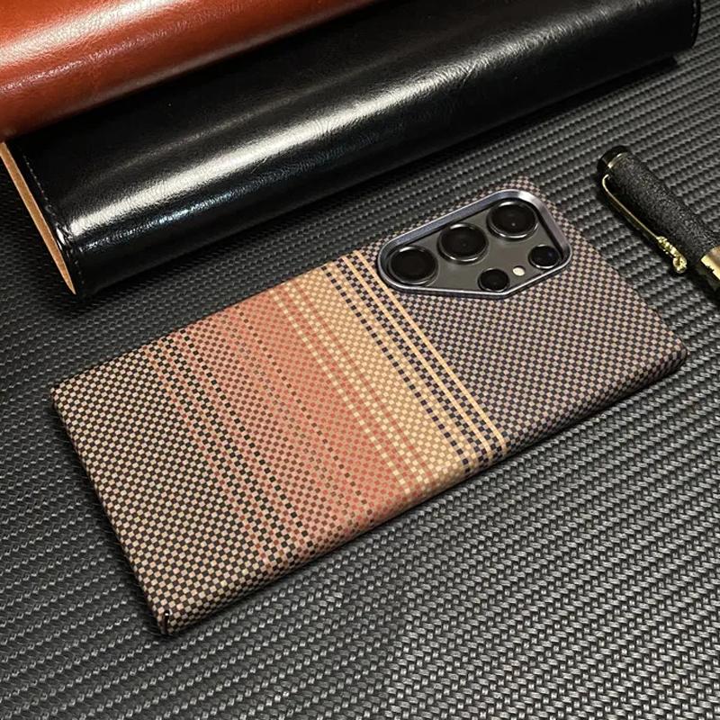 Роскошный рельефный чехол из углеродного волокна Magsafe для Samsung Galaxy S25 S24 S23 Ultra Plus с магнитной беспроводной зарядкой, металлическая матовая крышка для объектива