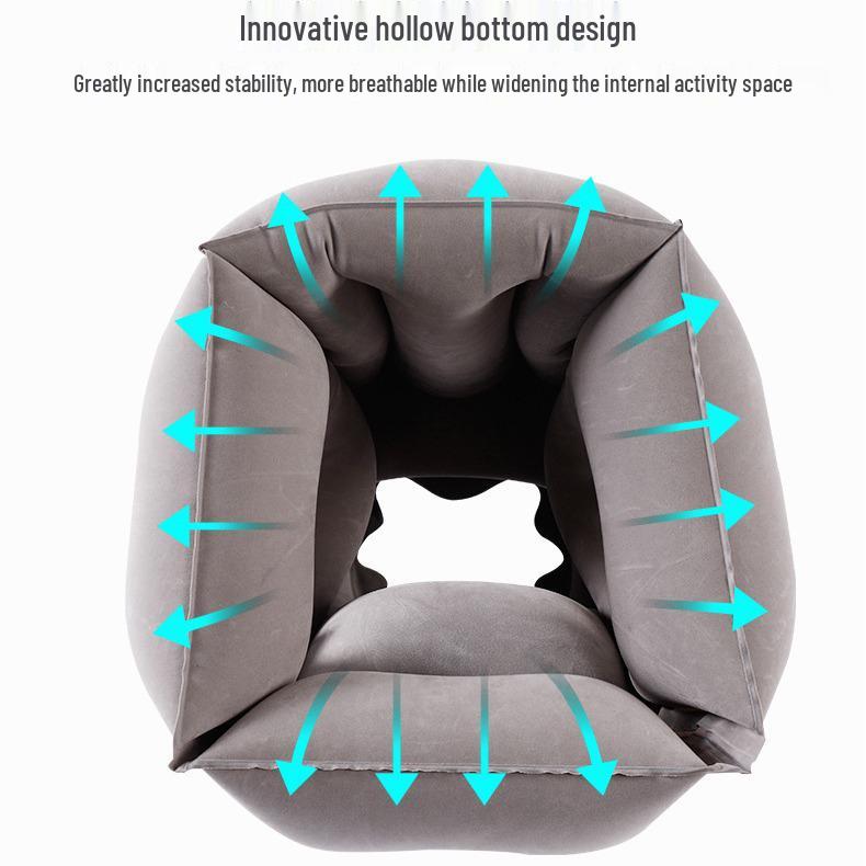 Портативная надувная подушка для шеи для путешествий, офиса и автомобилей - для дальних поездок, высокоскоростных поездов и сна