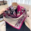 Vintage Paisley Silk Scarf Women Fashion Designer Head/Hair Scarves 90*90cm Hijab Bandana Cheveux Foulard Femme 90X90CM