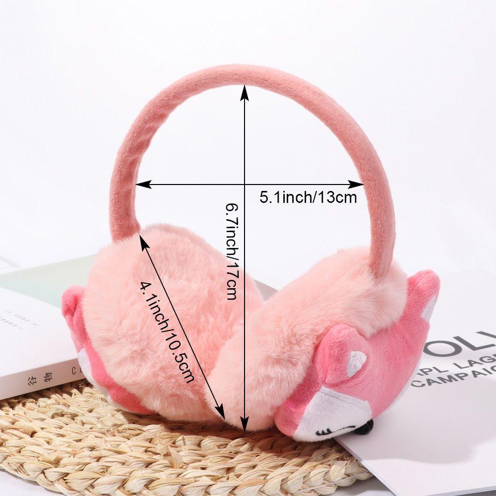 Men Women Adjustable Soft Cartoon Fox Thick Warm Earmuffs Ear Protection Ear Warmers Ear Cover