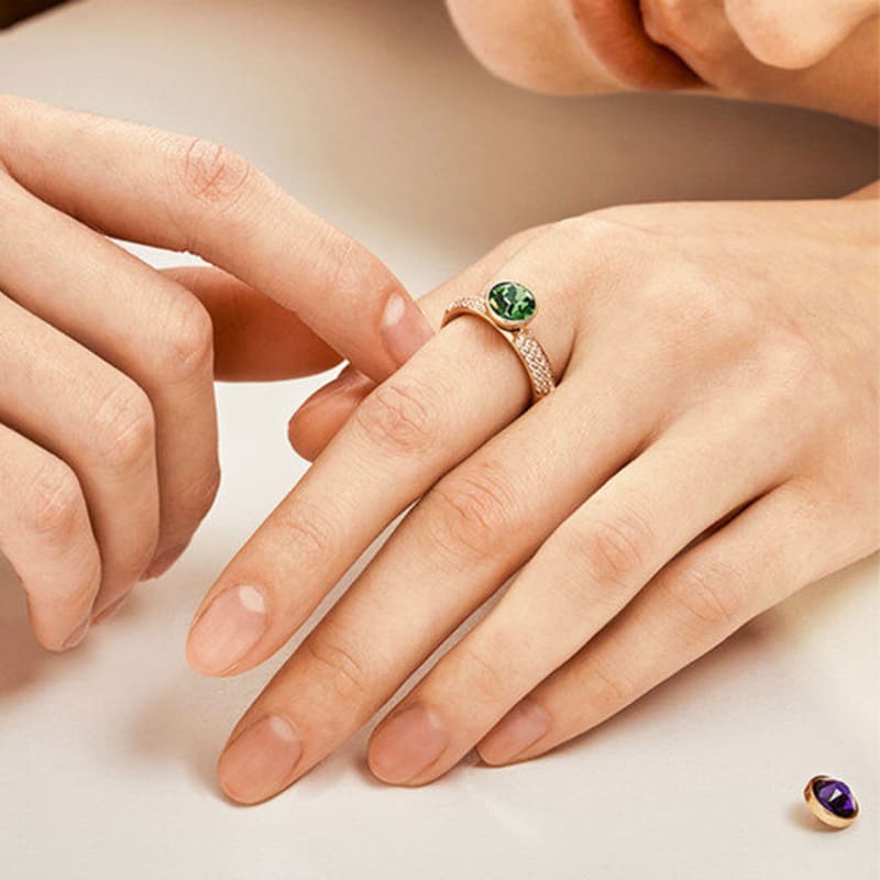 qudokorea kudo button 8mm crystal top rose gold