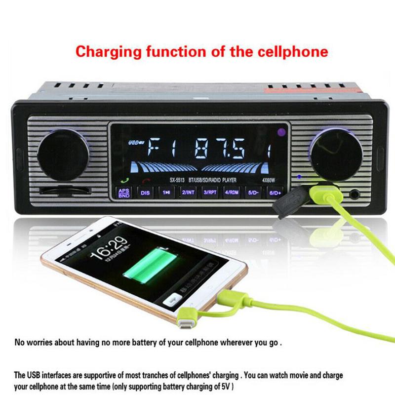 Bluetooth Ретро Автомобильное Радио Mp3-плеер Стерео Usb Aux Классическая Автомобильная Стерео-Аудио