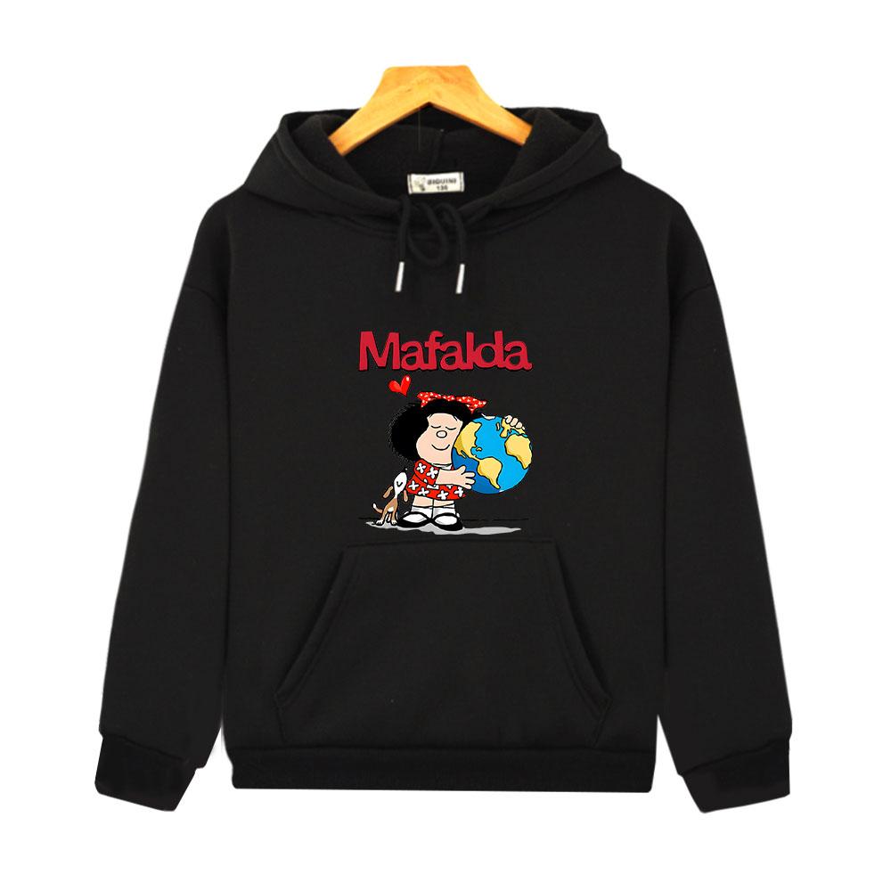 Kids Mafalda Hoodies for Teen Kawaii Graphic Anime Sweatshirts Girls Boy Clothes Children's Clothing Hoody Long Sleeve Tops