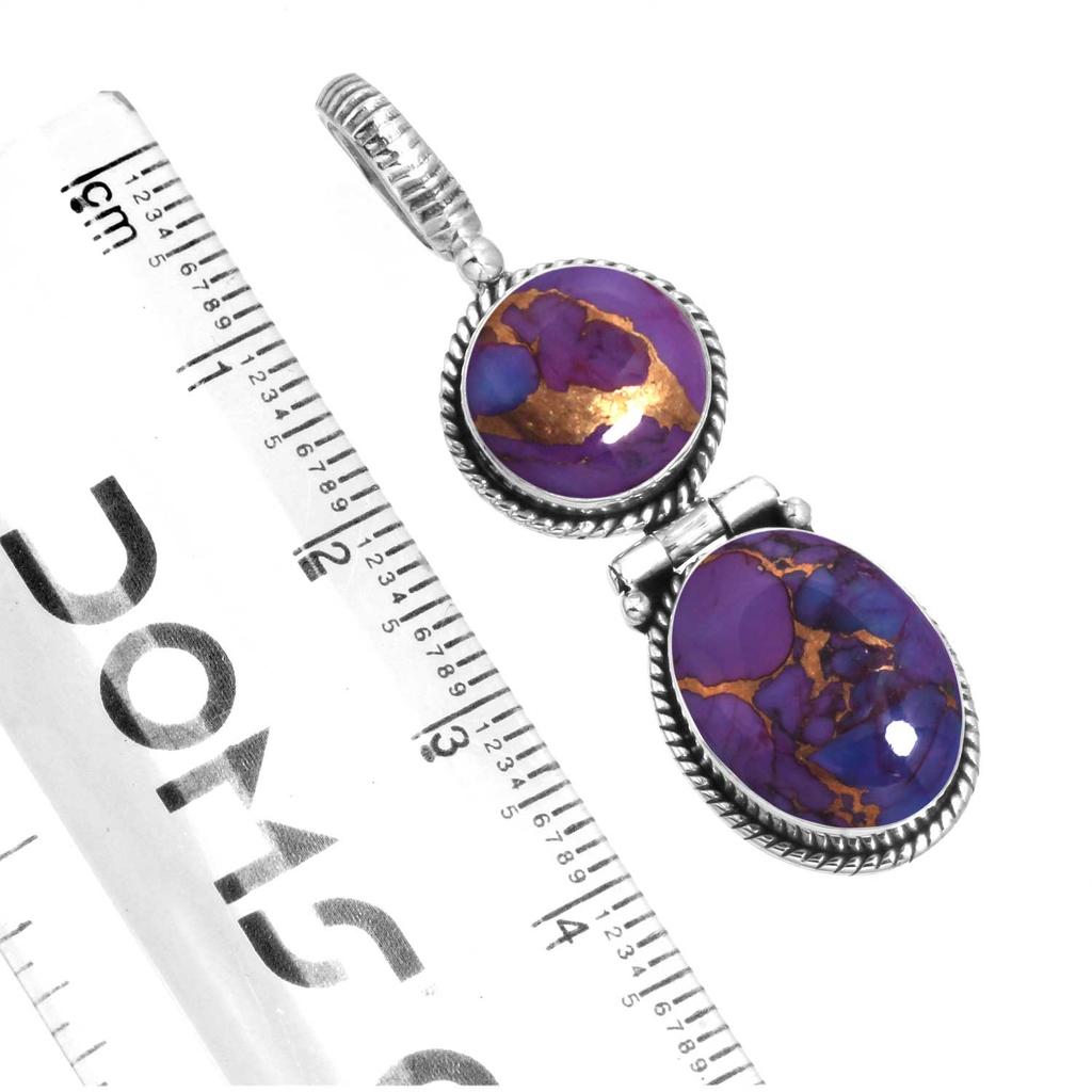 925 Sterling Silver Pendant Women Gemstone Handmade Jewelry Friendship Day Gift Blue Green Purple Copper Turquoise Pearl Lapis Mother Of Pearl