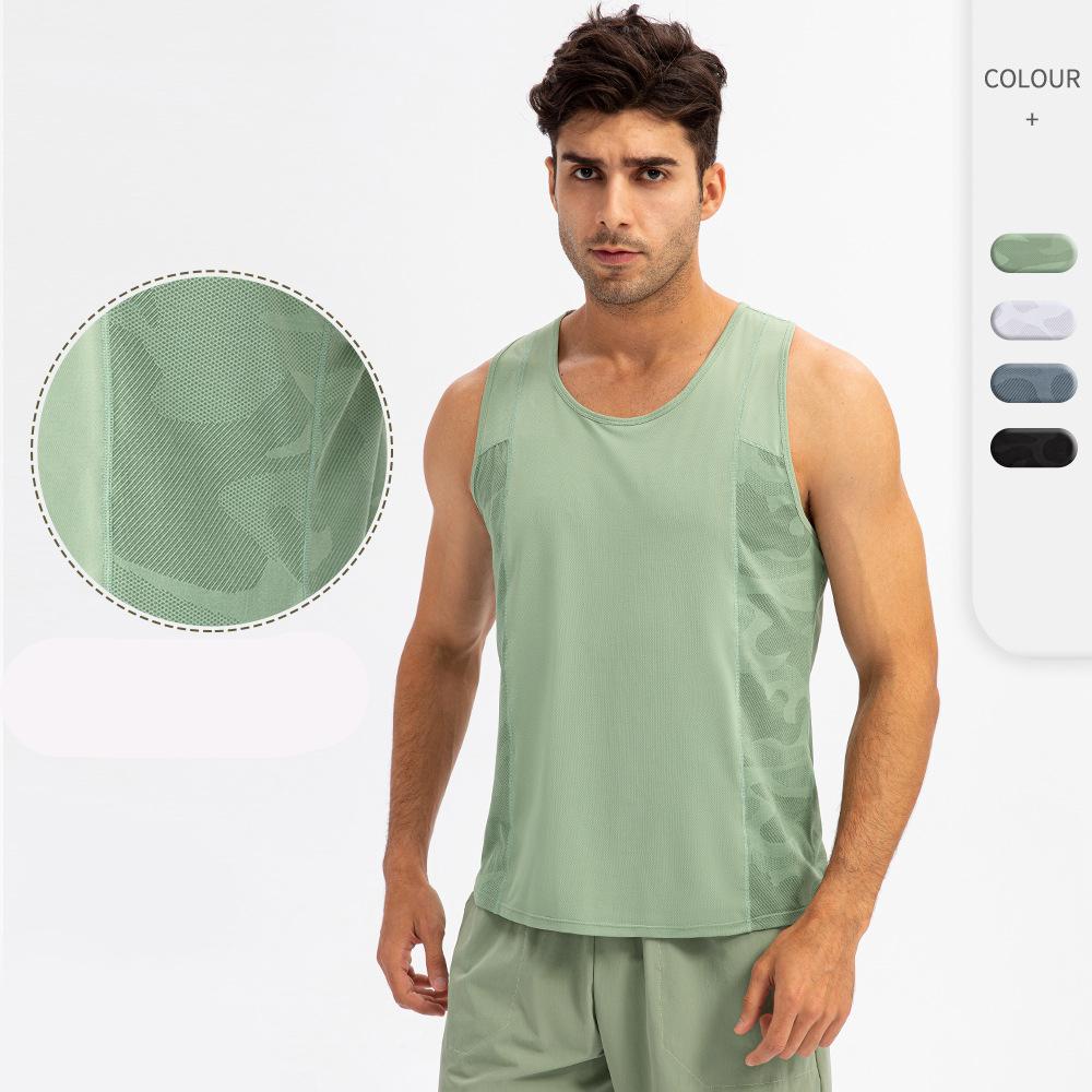 Men's Fitness Tank Tops Fitness Sleeveless Shirt Male Breathable Sports Undershirt Running Camping Gyms Bicycling Vest 6 Colors