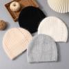 Women Angora Rabbit Fur Hat Winter Knitted Warm Beanies Fashion Luxury Designer Hats For Female With Pearl Diamond Cap