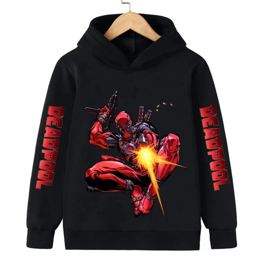 Deadpool Graphic Kids Hoodies Boys Fashion Pullover Autumn Clothing Cartoons Casual Clothes Girl Tops Sweatshirts