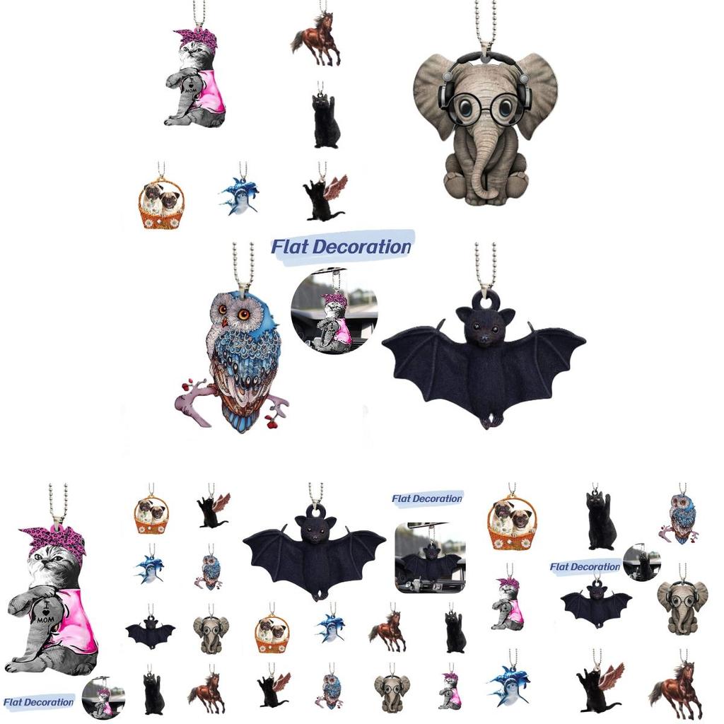 Креативное украшение для подвешивания в машину «Летучая мышь Черный кот» Акрил Мультяшный стиль Форма животного