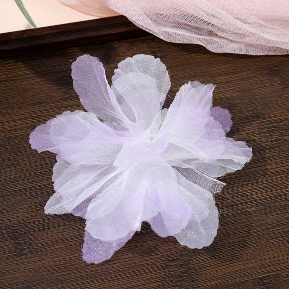 10 шт. 3D-цветочные аппликации из органзы и кружева для свадебного платья, градиентная кружевная отделка, швейные аксессуары, декоративные нашивки
