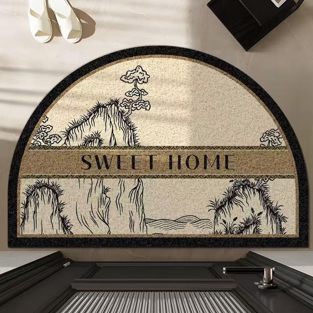 Ковер в американском стиле в стиле ретро, противоскользящий коврик, легкий роскошный полукруглый коврик, устойчивый к грязи, входной коврик