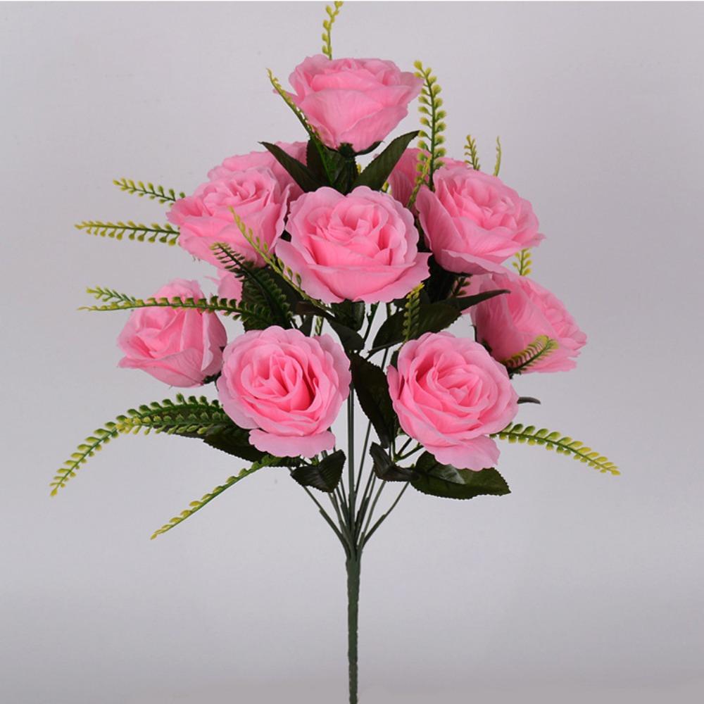 12 Heads Valentine's Day Flowers Mini Crystal Grass Bouquet Natural Simulated Rose  Home Decorative
