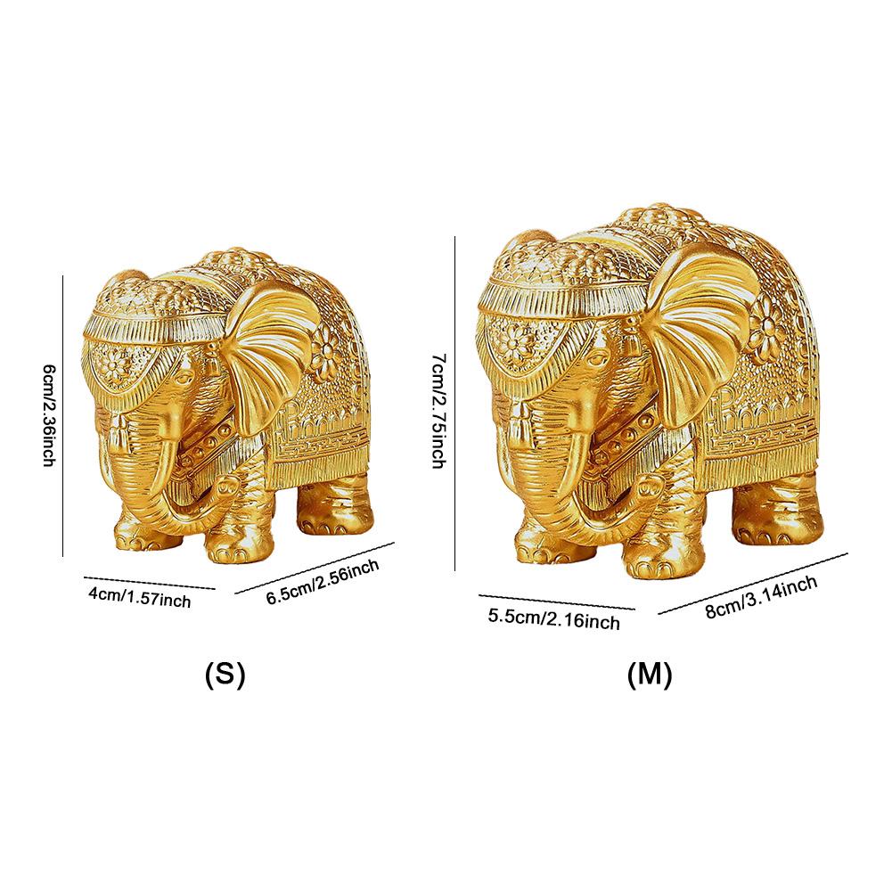 Золотая статуэтка слона Большая золотая статуэтка слона Декор для дома и офиса Статуэтка слона Коллекционная фигурка Декор для книжной полки и тумбы под телевизор