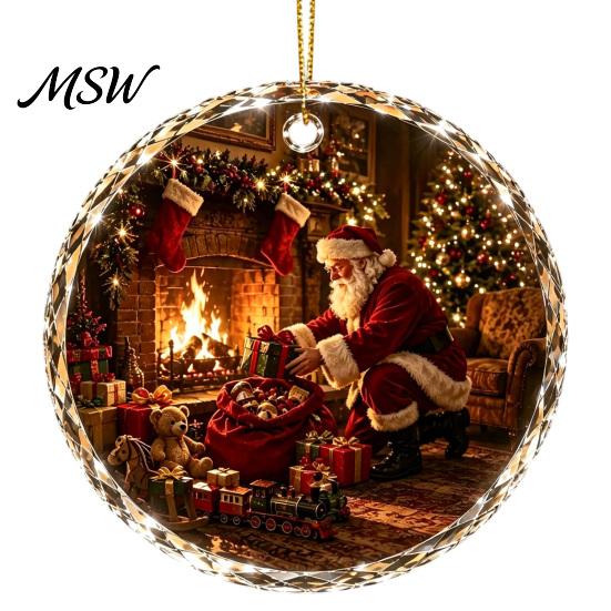Christmas Landscape Ornament Scene Acrylic for Holiday Tree Decor, Decorative Home Decor Accessories Hanging Keepsake Party And Seasonal Decorations