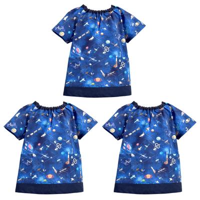 ЯРКИЙ КОНФЕТНЫЙ СТИЛЬ Фартук с коротким рукавом Набор «Будущие исследования планет и космический корабль» для мальчиков Крутой детский фартук с коротким рукавом Детсадовский фартук