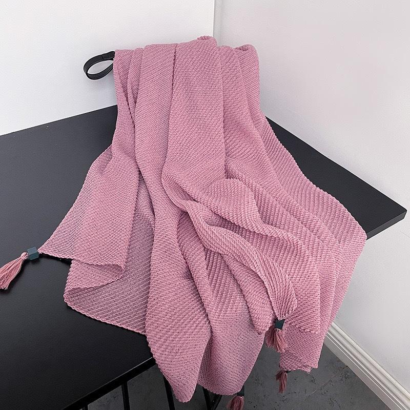 New Spring and Autumn Style Hanging Solid Color Scarf for Women's Literary Retro Versatile Shawl Thin Decorative Scarf Neck Fen