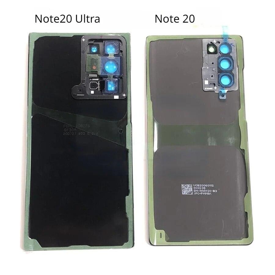 Заднее стекло для Samsung Galaxy Note 20 Ultra Note 20, задняя крышка батарейного отсека, корпус задней двери с объективом камеры