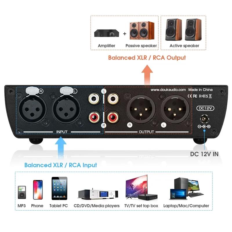 Nobsound T7 7-полосный эквалайзер с балансным XLR / RCA предусилителем для домашнего усилителя