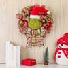 40см Рождественский Праздничный Венок Тканевый Плюшевый Декоративный Венок Подвеска на Дверь Подвеска на Стену