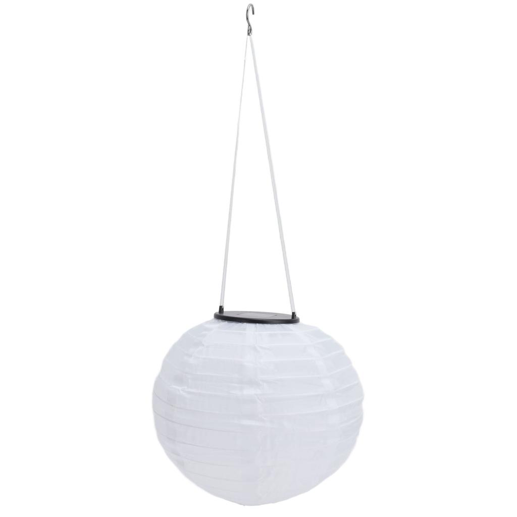 Waterproof LED Solar Cloth Chinese Lantern Outdoor Wedding Party Garden Hanging Hook Lamp