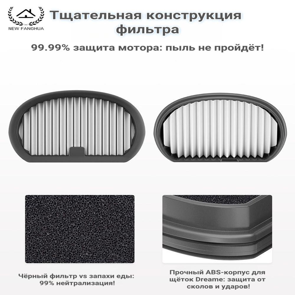 Аксессуары для Dreame H20/H30/H14 Комбинированный набор напольной щетки и фильтра для моющего пылесоса, Высокоэффективные запасные части