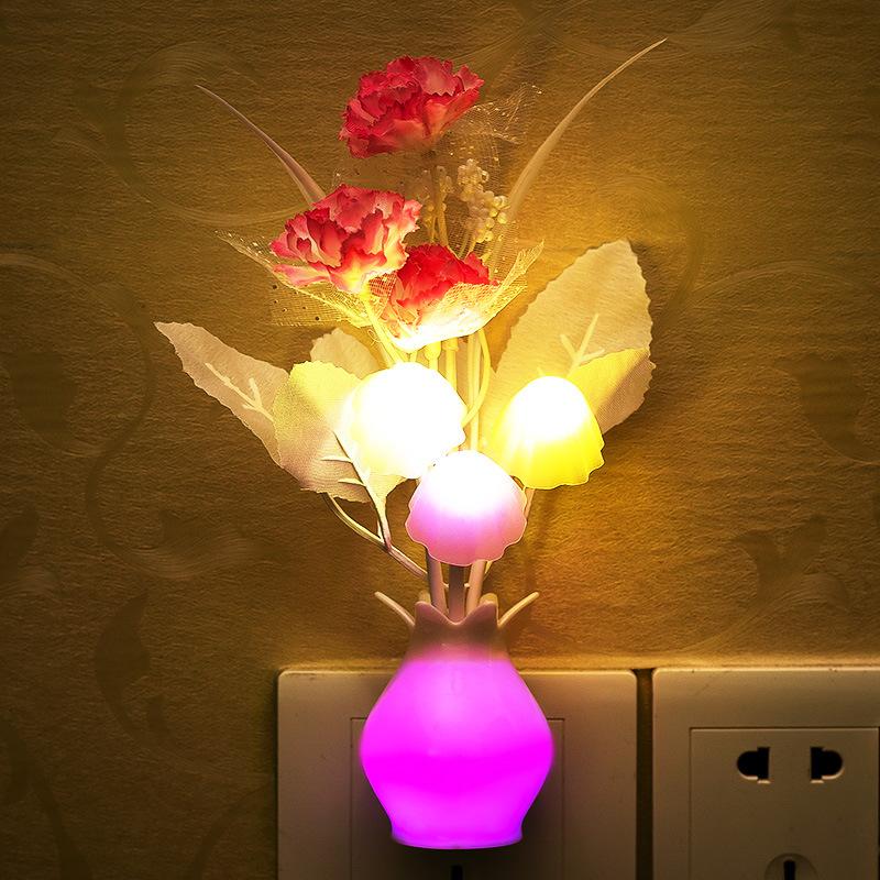 Wall Lamp Home Mushroom Night Lights Induction Luminous Mushroom Lamp US Plug 7 Color Night Light Led Night Lights  Accessories
