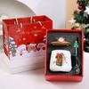 Christmas Gift Mug with Lid Spoon Santa Claus Reindeer Ceramic Cup Keeps Drinks Warm 400ml Souvenir Coffee Cup Gift for Coffee Lovers