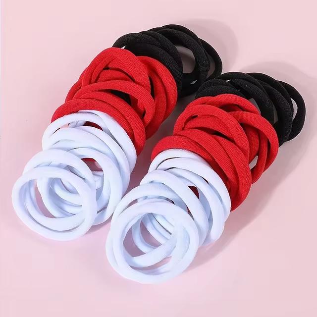 50Pcs Colorful Elastic Hair Ties for Women Ponytail Hold Scrunchie Rubber Band Basic Nylon Hair Bands Girls Hair Accessories