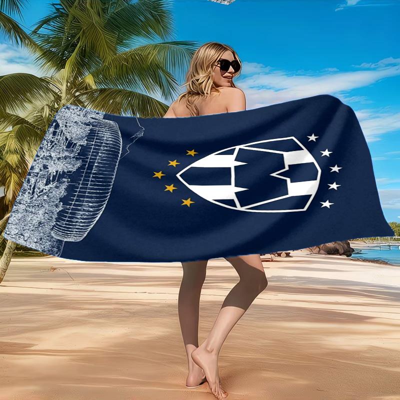 Monter-rey Football Crest Art Printed Microfiber Beach Towel, Soft And Absorbent, Quick-Dry, Ideal for Summer Travel, Beach Essential, Swimming Pool