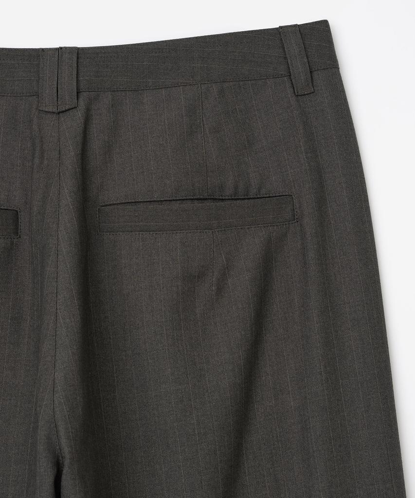 MILLO ARCHIVE [Ma X Derek] Len Stripe Curve Pants [Ash Brown]