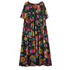 Short Sleeve Plus Size Cotton Vintage Floral New In Dresses for Women Casual Loose Long Summer Dress