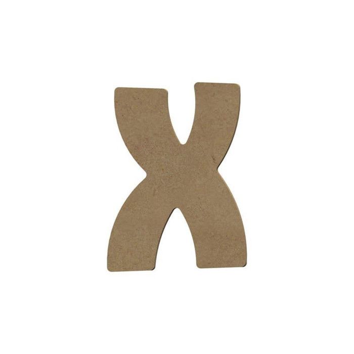 Lettre en bois - Médium - X - 8cm - Marron - Décorative et personnalisable