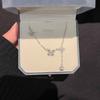 Серебряное ожерелье с подвеской-кисточкой из бабочки и циркония - Легкая роскошная цепочка на ключицы для женщин