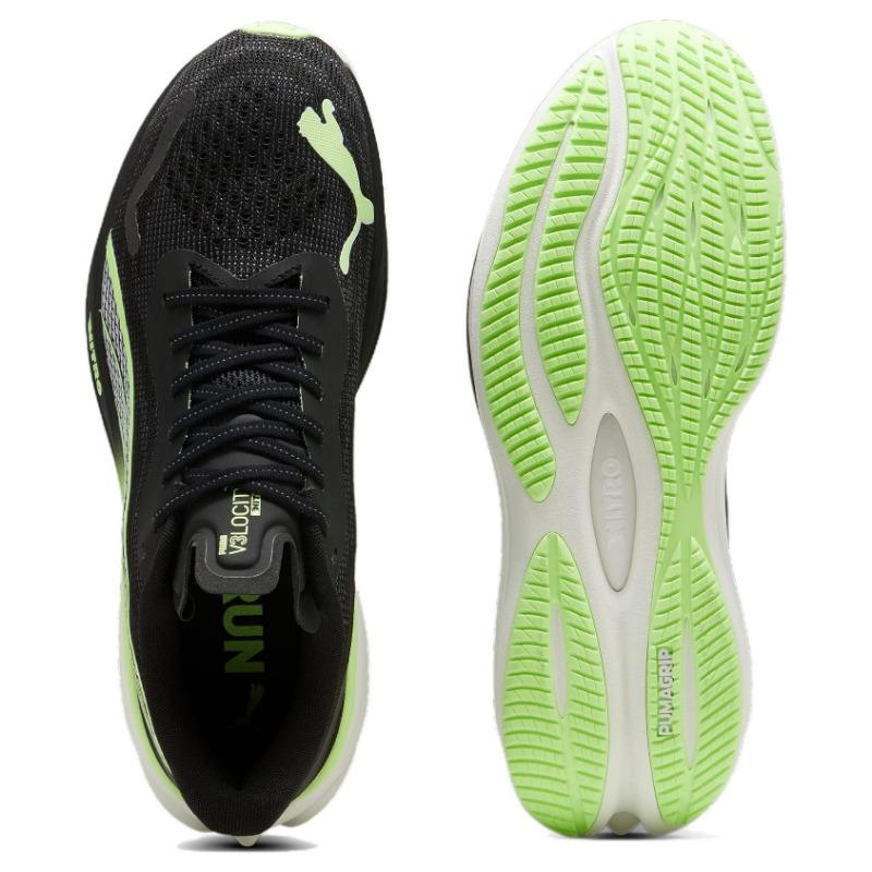 PUMA Velocity Nitro 3 Stylish Comfort Slip-resistant Wear-resistant Low-top Casual Running Shoes Men Black Green 377748-14