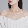Swarovski Connexus Розовое Сердце Двойное Кольцо Кулон Ожерелье С Фианитами Женское ожерелье Розовое Золото 5690036