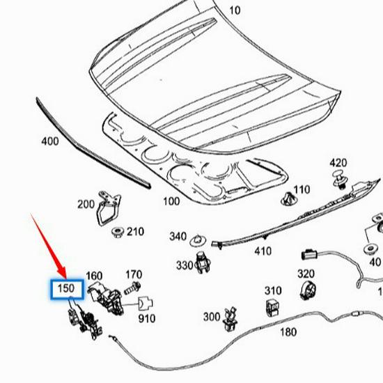 Mercedes-Benz CLA C117/GLA W156 Hood Lock Block