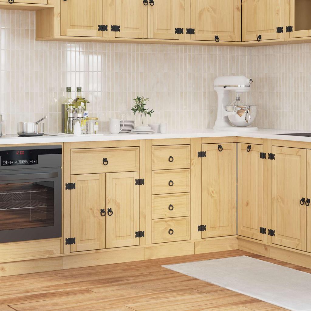 SKI Cabinet Honey Brown 40 x 46 x 81 cm Solid Pine Wood
