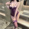 Sexy lingerie sexy straps see-through onesie seduction purple suspender pajamas uniform