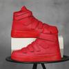 Men's European Red & White High-Top Sneakers with Velcro Straps