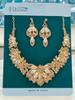 European and American Bridal Wedding Necklace Earrings Wedding Dress Full Diamond Flower Crystal Full Diamond Temperament Accessories Set