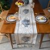 Semaxy Table Runner Nordic Stylish Table Center Rectangular Court Style Tablecloth Elegant Flower with Tassels Classic Home Interior Decoration Party