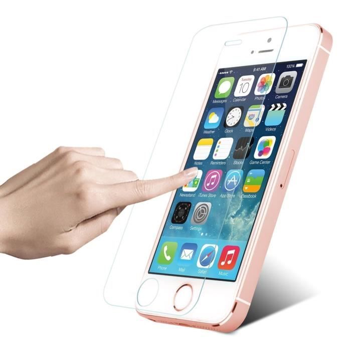 Закаленное стекло [Совместимо с Apple iPhone 5 - 5S] [Упаковка 2 шт.] Сверхпрочная защитная пленка для экрана [Phonillico®]