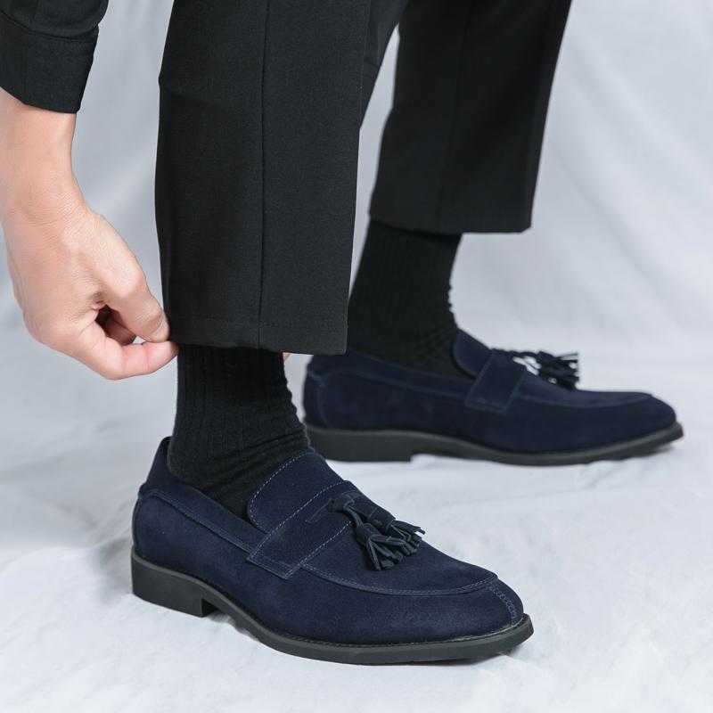 Бренд Мужские Весенние Удобные Заостренные Формальные Деловые Кожаные Туфли Высококачественные Мужские Дышащие Повседневные Лоферы с Кисточками