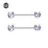 F136 Titanium Alloy 4-Prong Peach Heart Nipple Ring with Internal Thread Piercing Jewelry