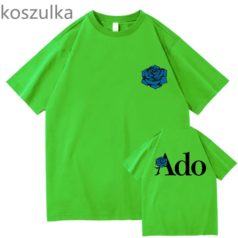 Футболки Ado Blue Rose Wish World Tour Merch Tee Женская унисекс мода повседневная Harajuku с коротким рукавом Kpop Goth Vintage Pure Clothing
