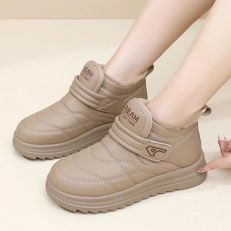 Женские зимние теплые нескользящие ботинки-дутики большого размера на мягкой подошве с меховой подкладкой до щиколотки, нескользящие, для пешего туризма, для активного отдыха, хлопковые ботинки