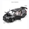 1:24 масштаба Toyota Sienna MPV, модель автомобиля из сплава, литье под давлением, металлическая игрушка, модель коммерческого автомобиля, имитация звука, свет, коллекция, детские подарки