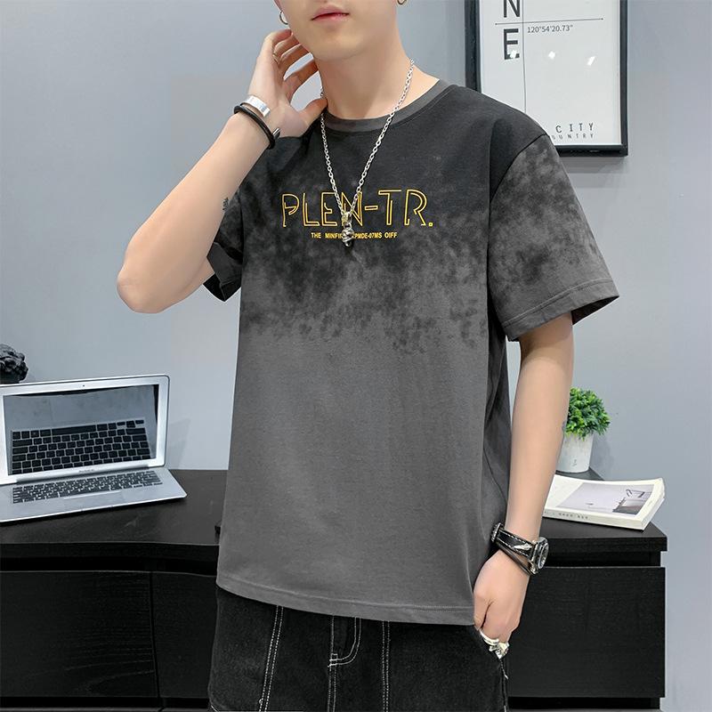 Summer Men's Cotton Short-sleeved T-shirt New Ice Silk Sports Loose Half-sleeved Top